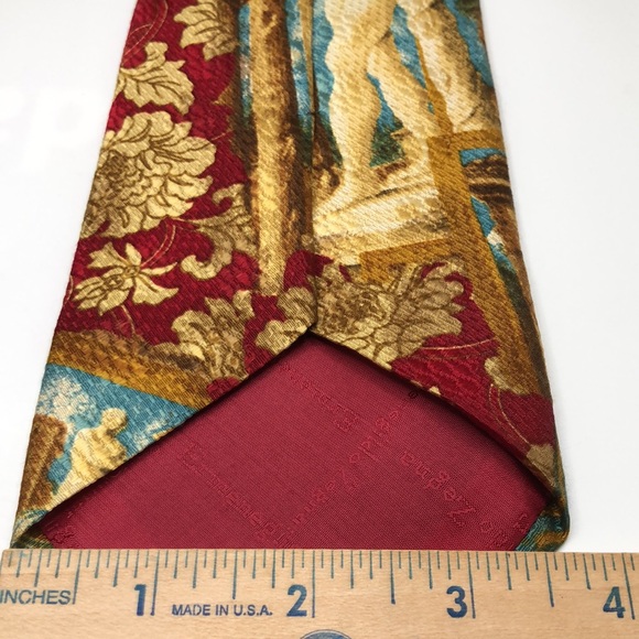 Authentic Bohemian Ernemegildo Zegna Silk Tie Made in Italy. Postcard print - Picture 10 of 10